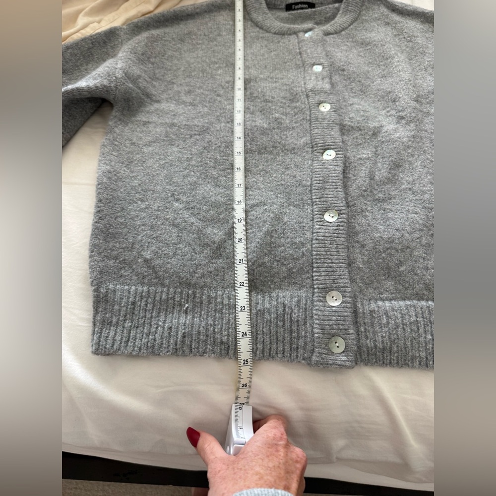 NWOT Cozy Gray Button-Up Cardigan Sweater | Size Medium - Picture 6 of 7